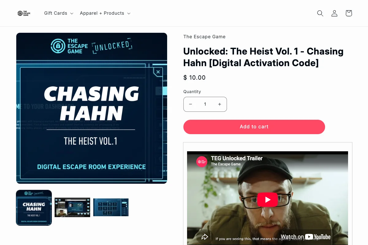 The Escape Game Unlocked’s online mystery, The Heist.