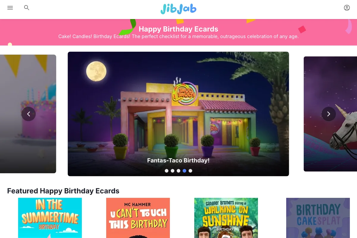JibJab’s personalized birthday video greetings.